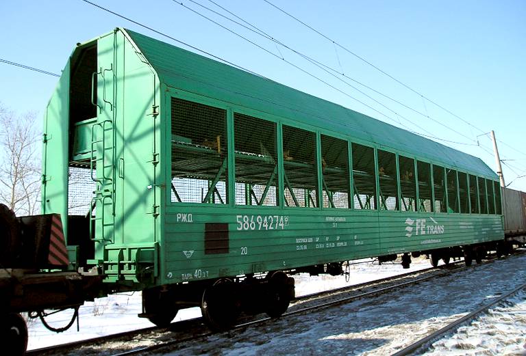 Жд транспортировка легковой машины сеткой из Хабаровска в Москву